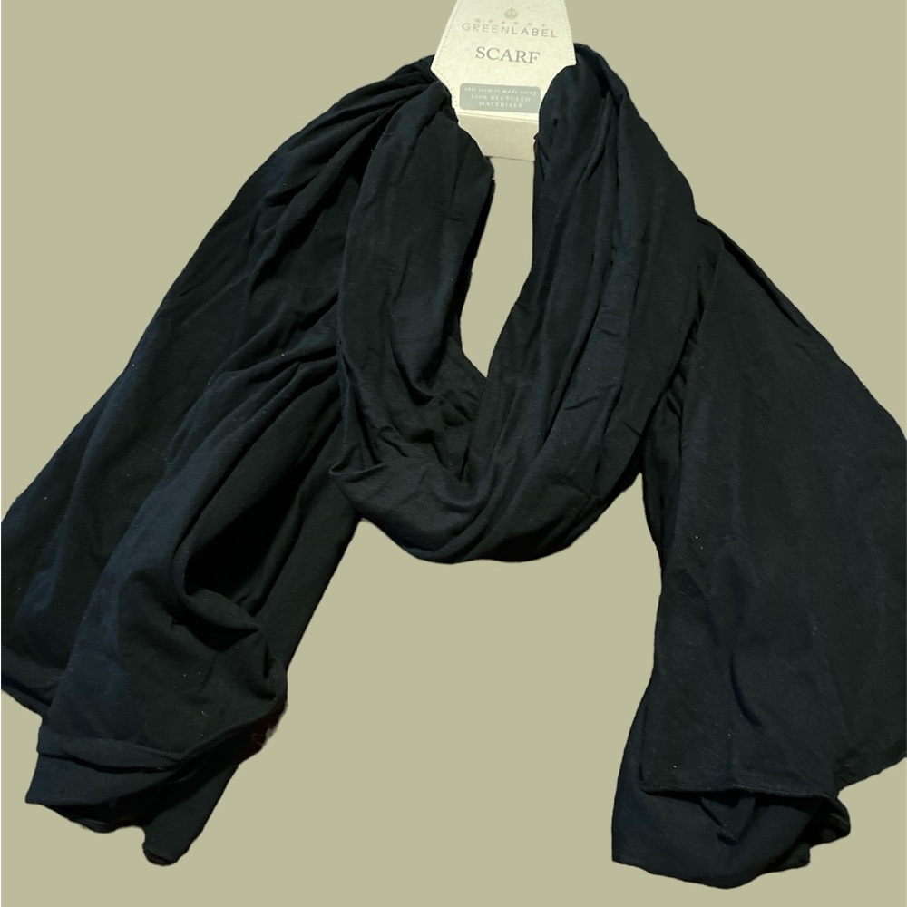 Solid Black Quagga Green Label Accent Scarf